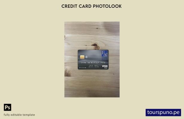 listo para imprimir plantilla frontal de aspecto fotográfico de tarjeta visa  70